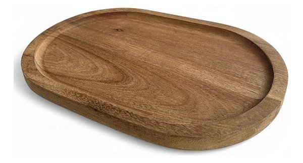 Bandeja Oval Madeira Acácia 30x20cm Mimo Style Decorativa