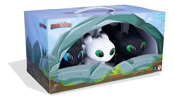 Pack Mini 3 Dragões Como Treinar Seu Dragão Dusk Dawn Eclipse