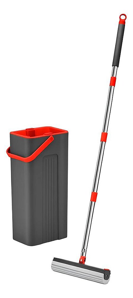 Mop Esfregão Com Balde 2 Em 1 Lava E Seca Esponja Reforçada