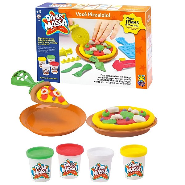 Massinha De Modelar Pizzaria Divertida 4 Massinhas Divertoys