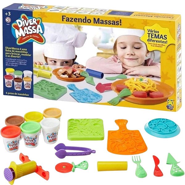 Diver Massa Kit Massinha De Modelar Faz Comida Divertoys