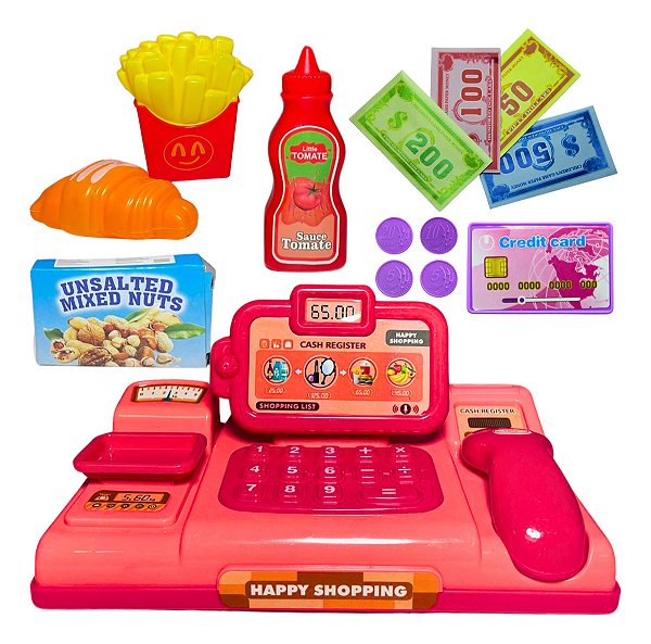 Kit Mercadinho Infantil Cozinha Caixa Registradora Brinquedo