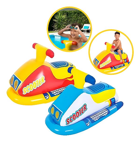 Boia Inflável Infantil Piscina Jet Ski Scooter 91x51cm Funs