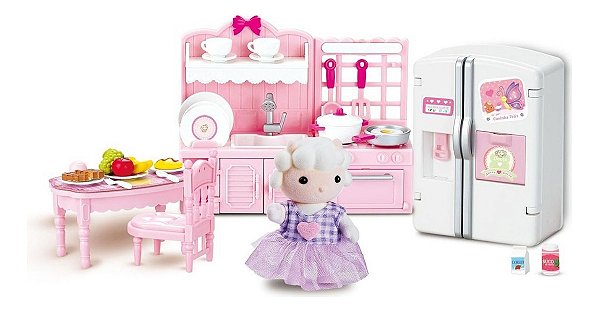 Kit Cozinha Miniatura Sylvanian Family Casinha Feliz Zoop Toys