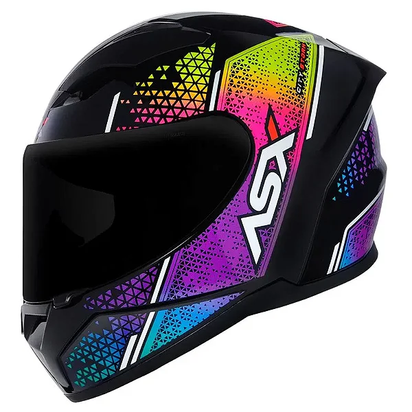 CAPACETE ASX CITY STORM BRILHO PRETO/ COLORS