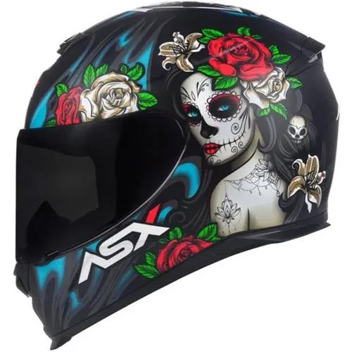 CAPACETE ASX EAGLE CATRINA FOSCO PRETO/AZUL/VERMELHO