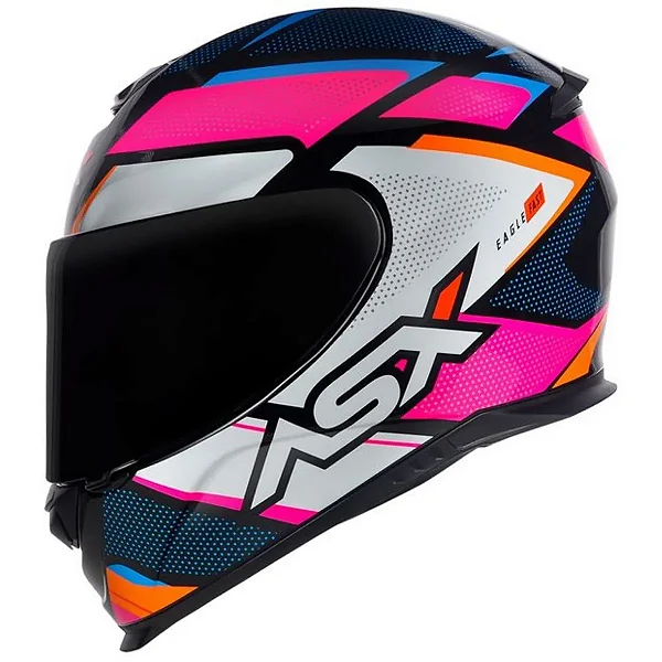 CAPACETE ASX EAGLE FAST BRILHO BRANCO/ROSA/AZUL