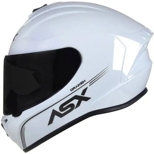 CAPACETE ASX DRAKEN SOLID BRILHO BRANCO