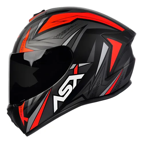 CAPACETE ASX DRAKEN VECTOR FOSCO PRETO/CINZA/VERMELHO