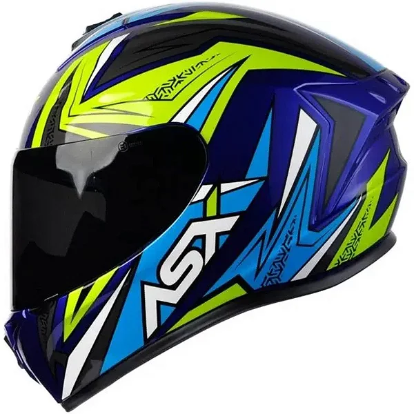 CAPACETE ASX DRAKEN VECTOR BRILHO AZUL/AMARELO