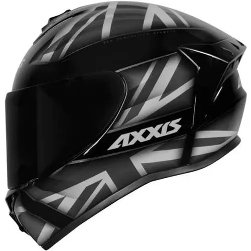CAPACETE ASX DRAKEN UK BRILHO PRETO/CINZA