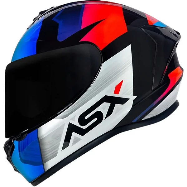CAPACETE ASX DRAKEN STRIKER BRILHO PRETO/AZUL/VERMELHO