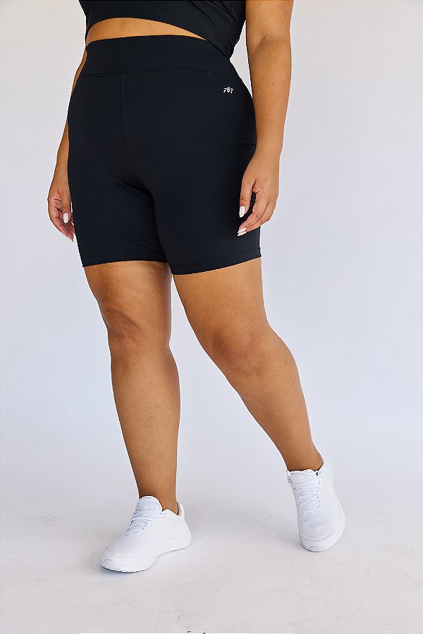Bermuda Fitness Plus Size Preta
