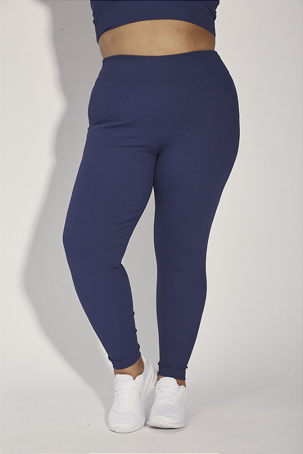Legging Fitness Plus Size Canelada Marinho