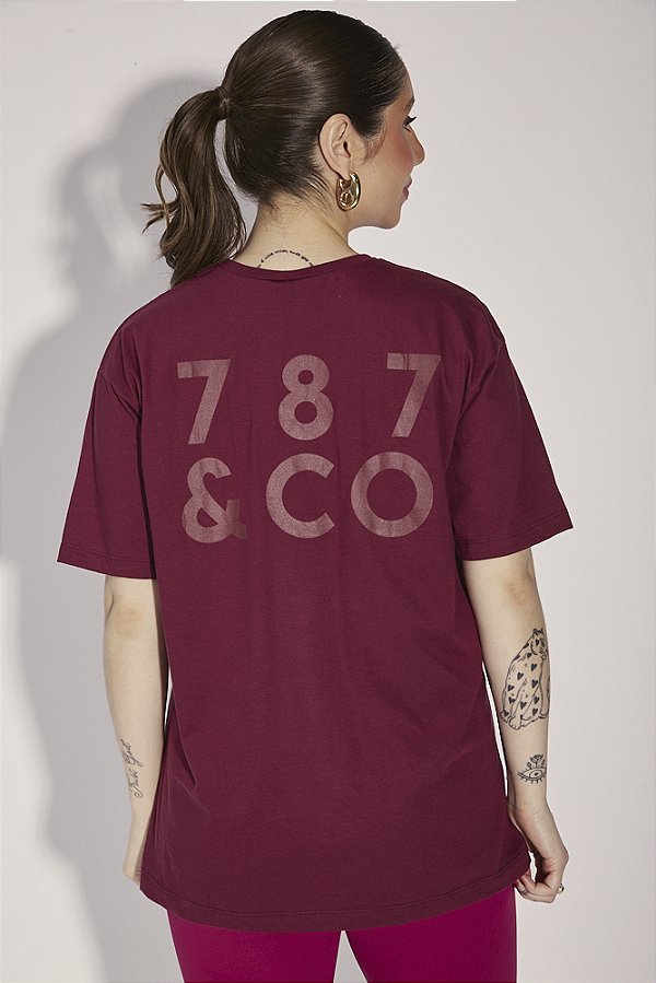 Camiseta Fitness Plus Size 787&CO Vinho