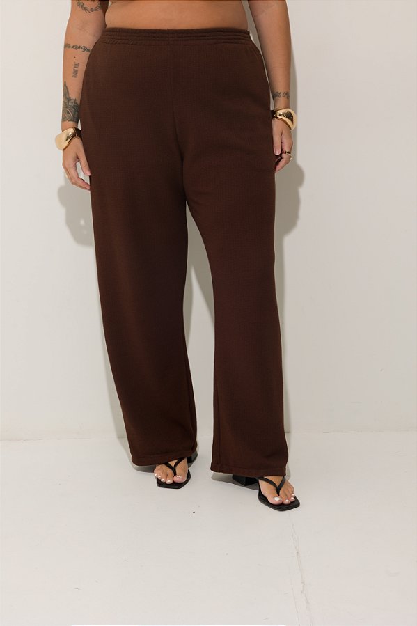Pantalona Crochet Marrom