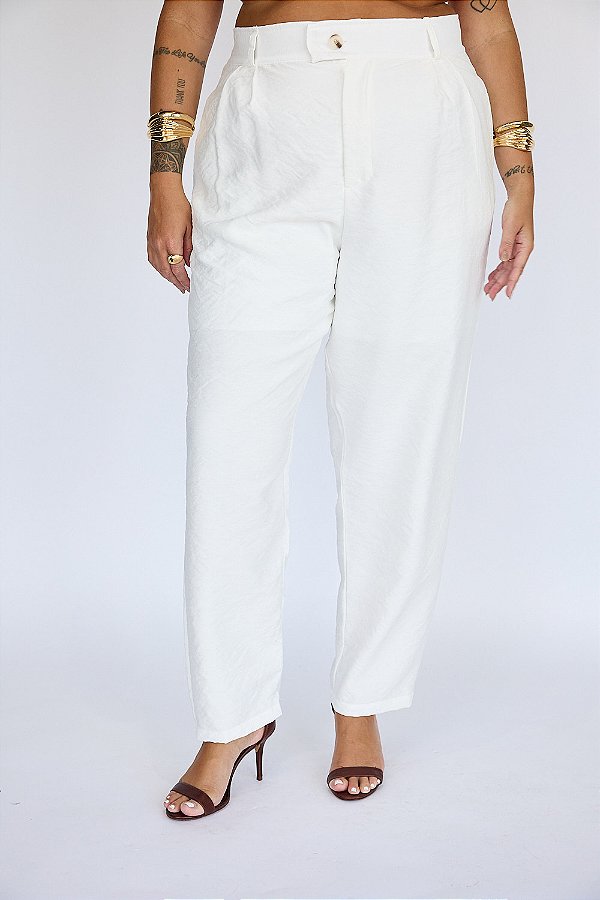 Calça Alfaiataria Salete Tencel Off White