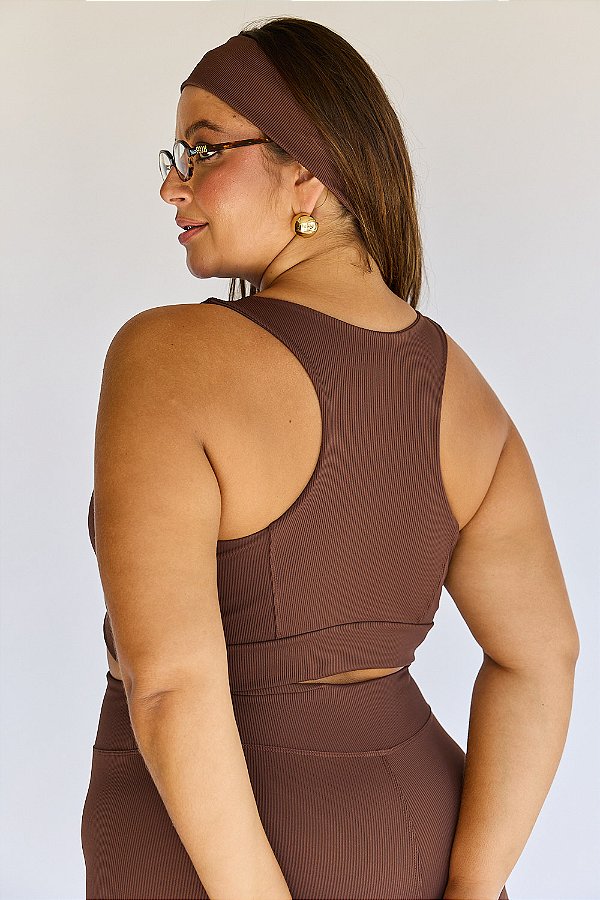 Top Fitness Plus Size Serena Canelado Cacau