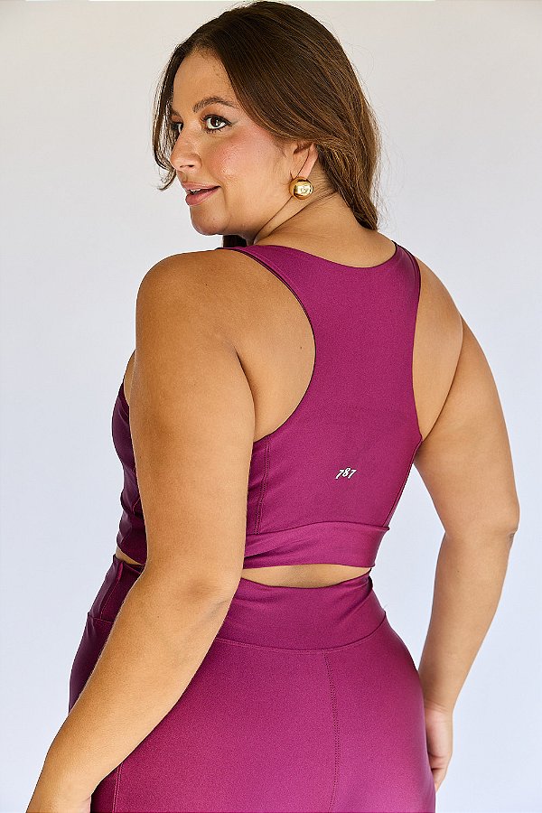 Top Fitness Plus Size Serena Metallic Cherry