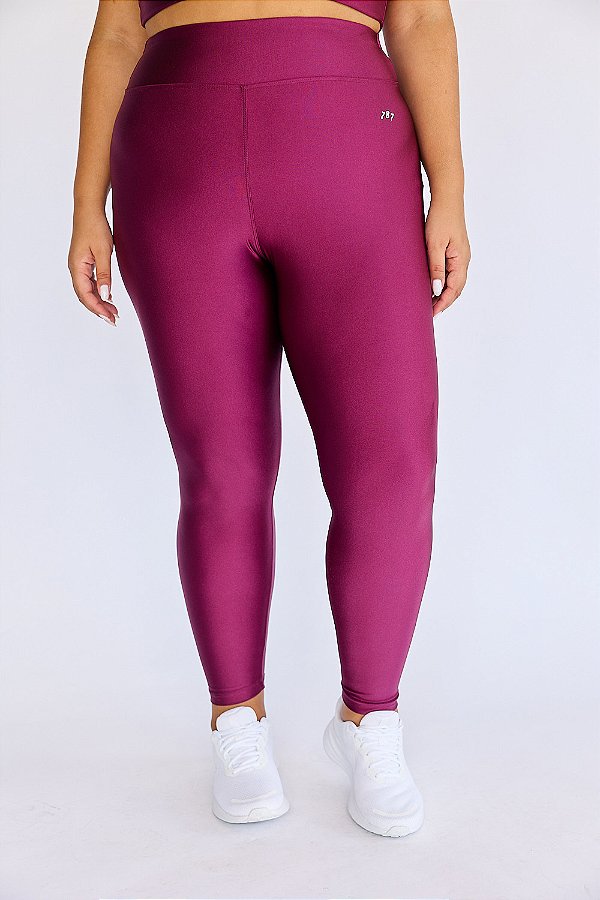Legging Fitness Plus Size Metallic Cherry