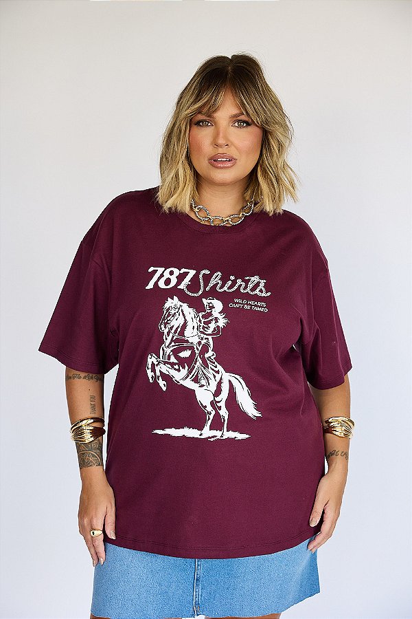 Camiseta Cowgirl Vinho