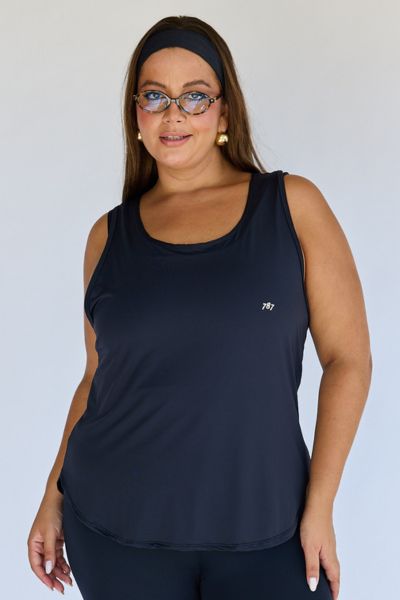 Regata Fitness Plus Size Tech Preta