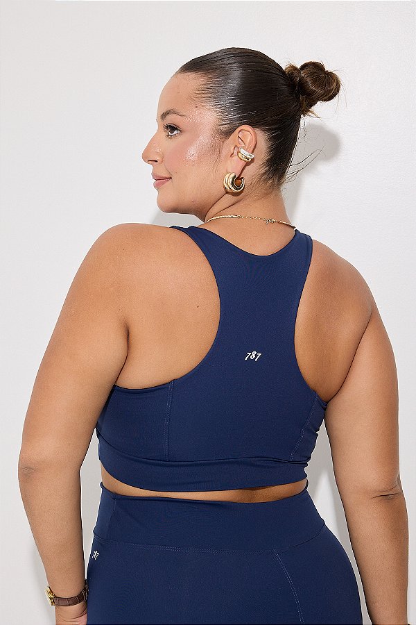 Top Fitness Plus Size Serena Marinho Navy