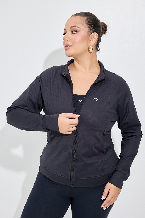 Jaqueta Raglan Alta Performance Preta