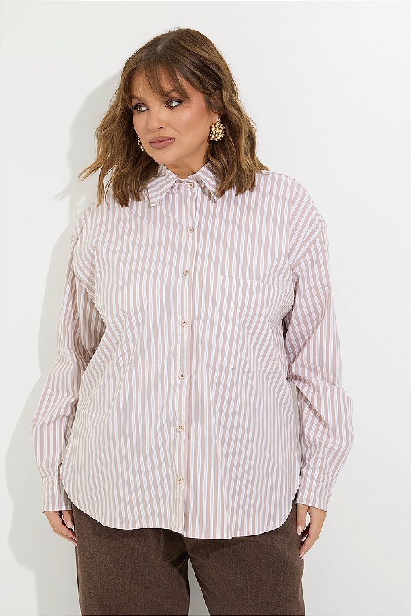 Camisa Alfaiataria Listrada Toffee