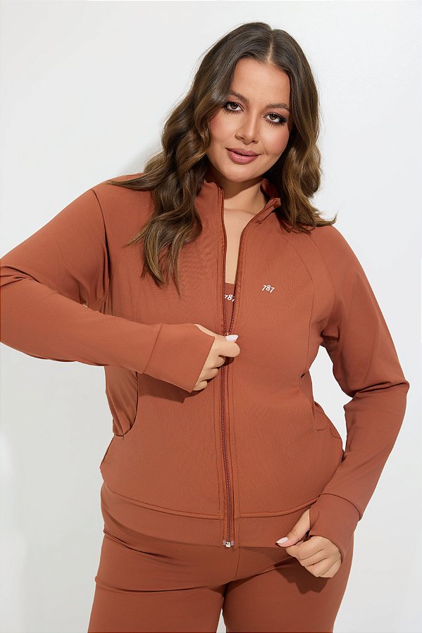 Jaqueta Raglan Alta Performance Marrom