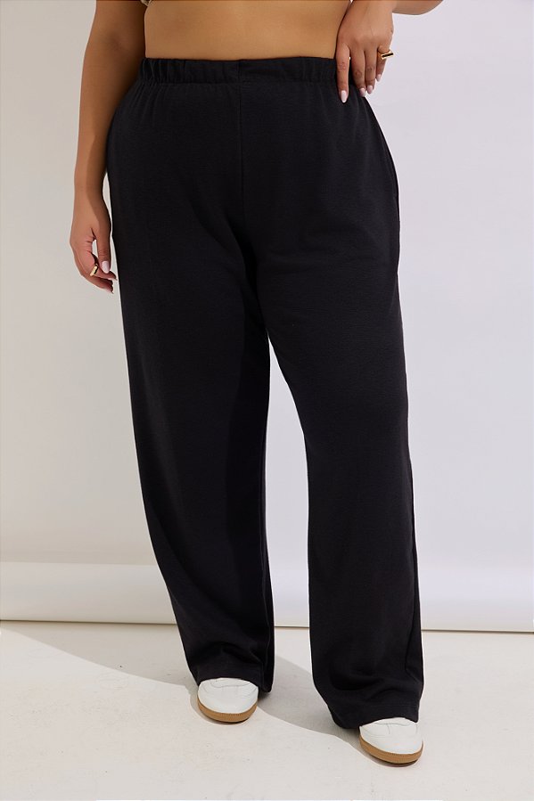Pantalona Fashion Tricot Preta