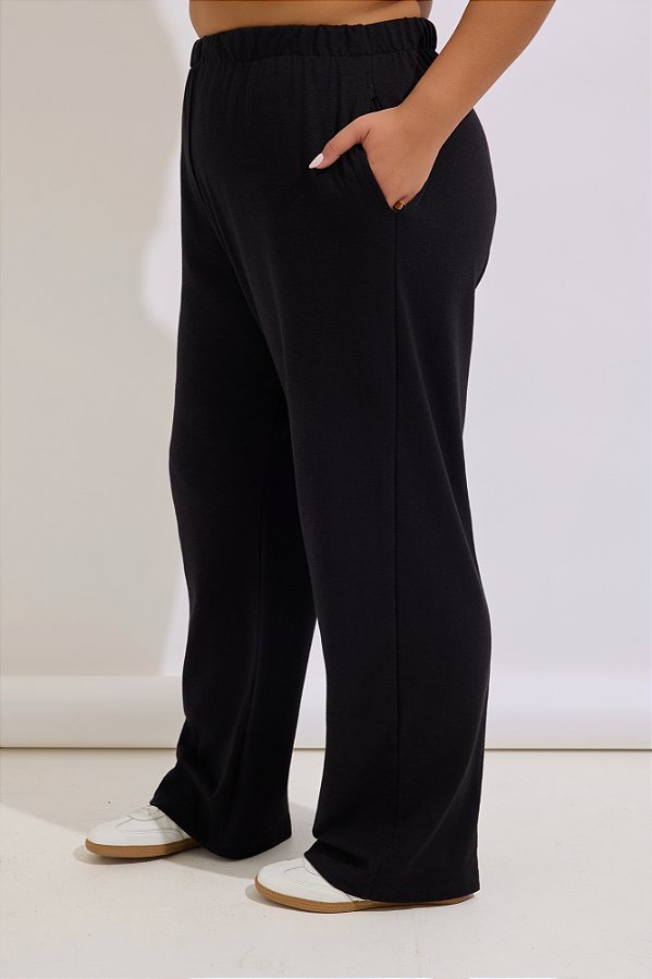 Pantalona Fashion Tricot Preta