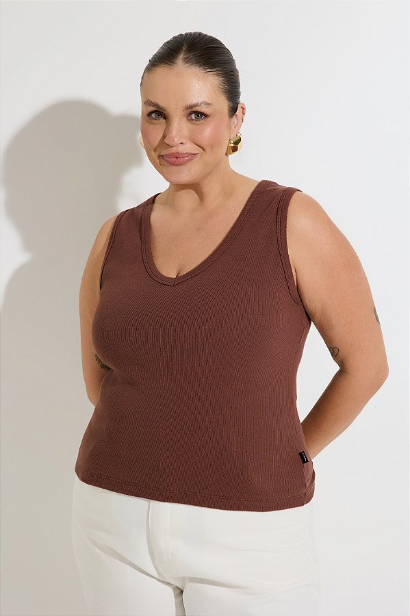 Regata Duda Canelada Marrom