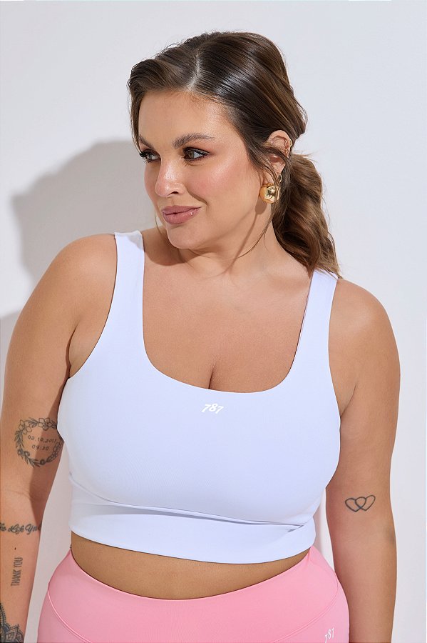 Top fitness Plus Size Branco