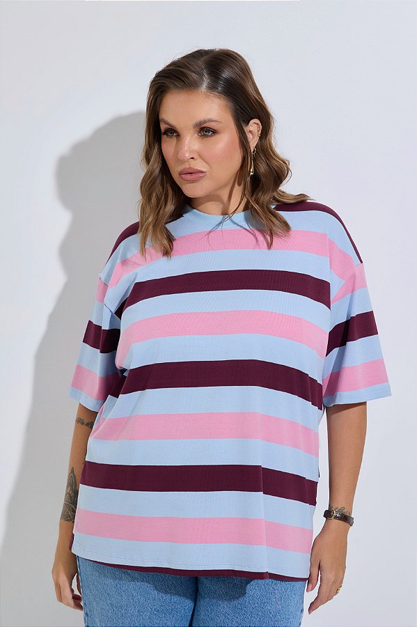 Camiseta Basic Listrada Napolitano