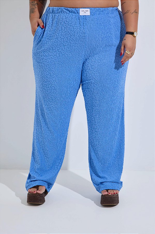 Pantalona Atoalhado Azul