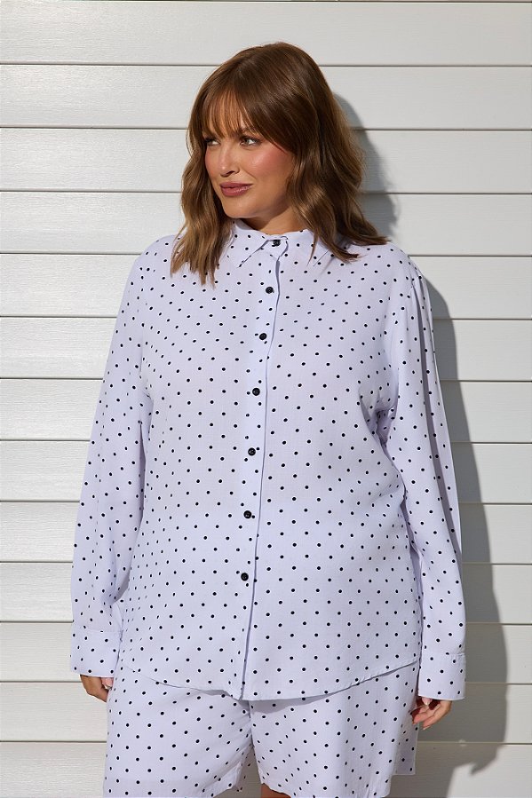 Camisa Alfaiataria Ellen Poá Branco