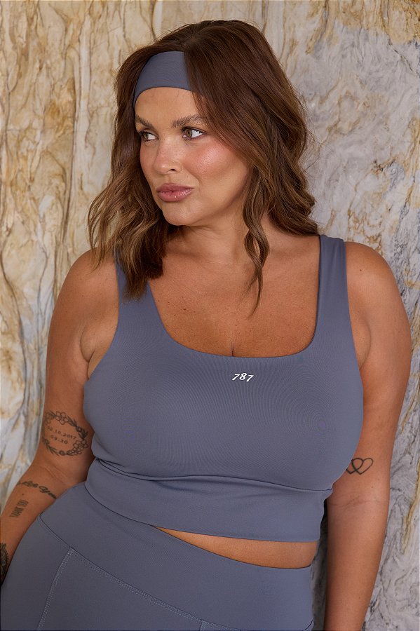 Top Fitness Plus Size Cinza