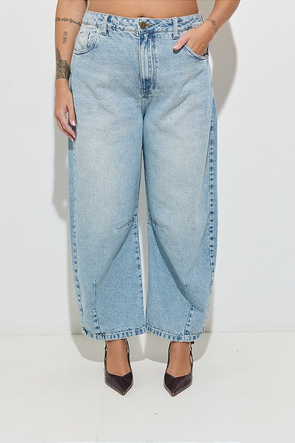 Calça Jeans Barrel Plus Size Raquel