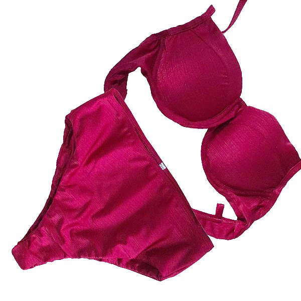 Biquini com Calcinha Hot Pants Cor Lisa