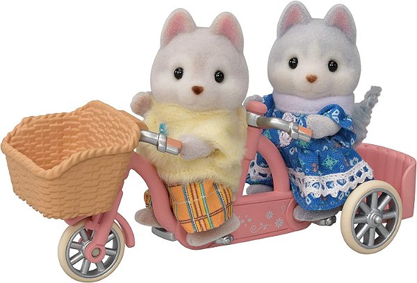 Conjunto Bicicleta Dupla - Irmã e Irmão Huskies - Sylvanian Families - 5637