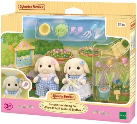 Conjunto de Jardinagem - Irmã & Irmão Coelhos Floral - Sylvanian Families - 5736