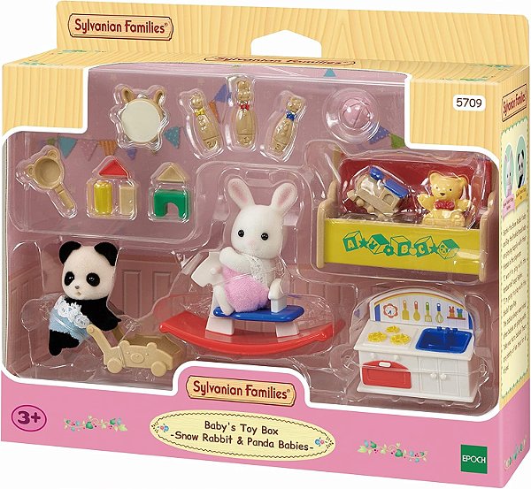 Caixa de Brinquedos - Bebê Coelho Neve & Bebê Panda - Sylvanian Families - 5709