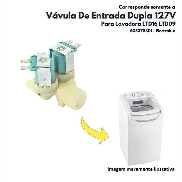 A05378301 - Vávula De Entrada Dupla 127V Para Lavadora LTD16 LTD09 Electrolux Original