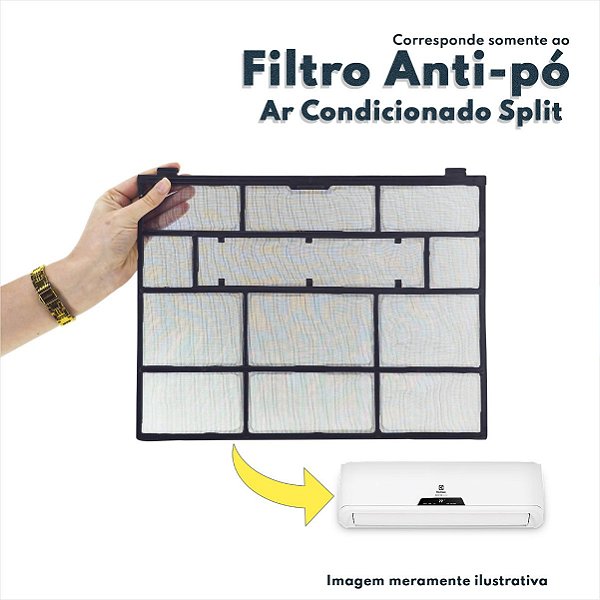 Filtro Anti-pó Ar Condicionado Split VI12F QI12R XI12F Electrolux Original 1112220403 A10638501