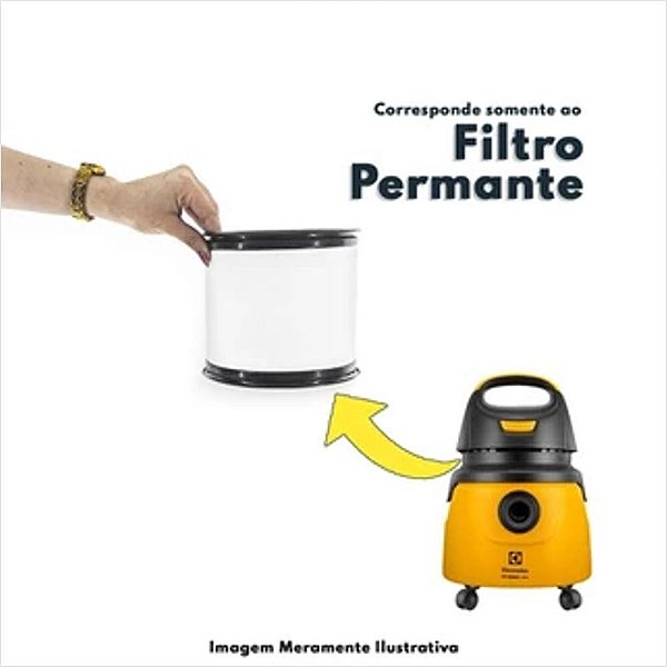 Filtro Permanente de Polipropileno para Aspirador GT200 GT300 A10S A20S T3002 H103 65701001I A07657601 Original Electro