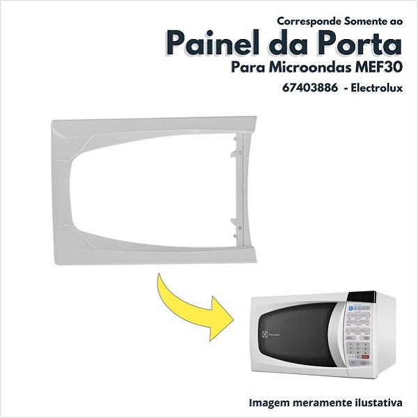 Painel Da Porta Forno Microondas Mef30 67403886 Electrolux Original