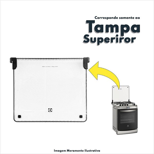 Tampa de Vidro Completa para Fogão Electrolux Original 52EXR 52ERS - A06894001 A06894002