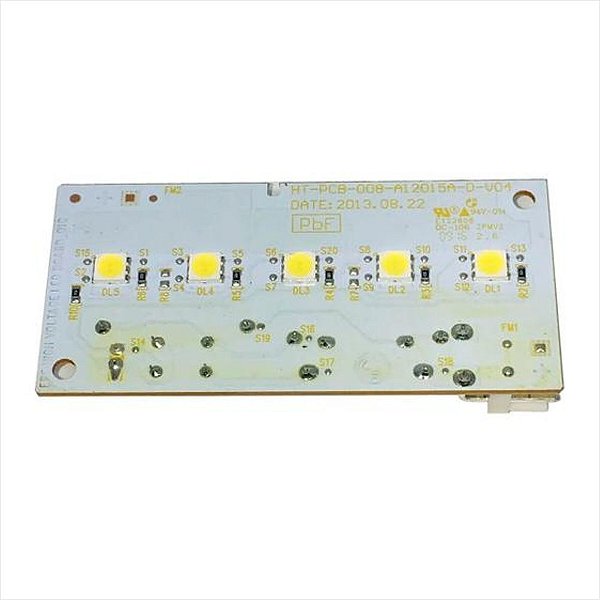 Placa De Iluminação Com 5 Leds Para Refrigerador Electrolux Original DB52 DB52X DT52X IB52 - 64502442