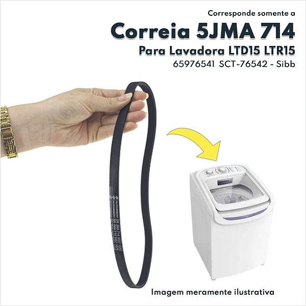Correia Para Lavadora De Roupas Electrolux Original LTD15 LTR15 LTC15 - 65976541